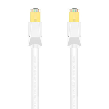 2PK Cruxtec CAT8 SF/FTP Triple Shield PoE Ethernet Cable 3m - White