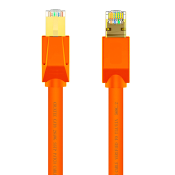 Cruxtec RJ45 LAN CAT8 40GbE 5m Triple Shielding Ethernet Cable - Orange