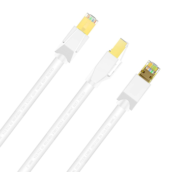 Cruxtec CAT8 SF/FTP Triple Shield PoE Ethernet Cable 15m - White