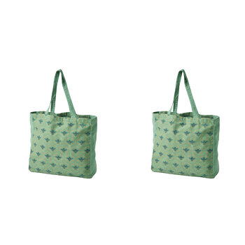 2PK Pilbeam Living Bee Shopping/Market Cotton Tote Bag - Green