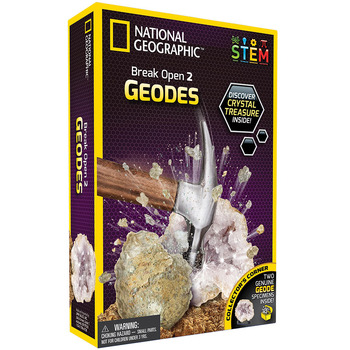 National Geographic Break Open 2 Geodes Crystal Kids Activity Toy 8+