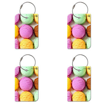4PK Retreev Icecream Travel Bag Smart Tag Luggage Suitcase Name Card w/ QR