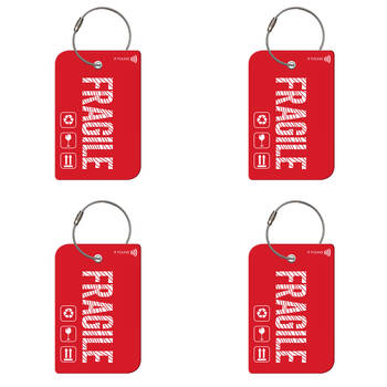 4PK Retreev Fragile Travel Bag Smart Tag Luggage Suitcase Name Card w/ QR
