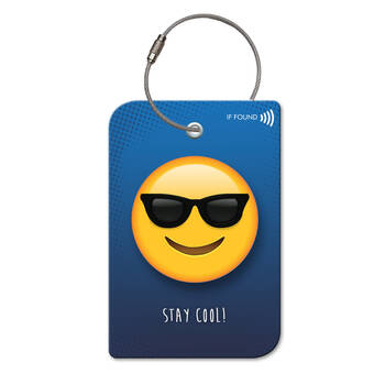 Retreev Emoji Sunglass Travel Bag Smart Tag Luggage Suitcase Name Card w/ QR