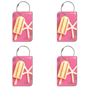 4PK Retreev Lolly Travel Bag Smart Tag Luggage Suitcase Name Card w/ QR