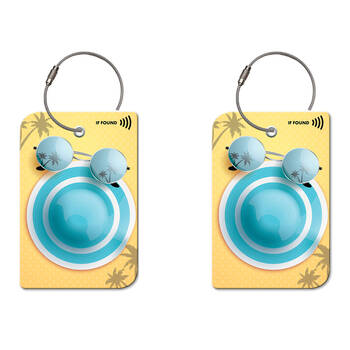 2PK Retreev Summer Hat Travel Bag Smart Tag Luggage Suitcase Name Card w/ QR