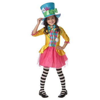 Disney Mad Hatter Girls Deluxe Costume Party Dress-Up - Size 3-5y