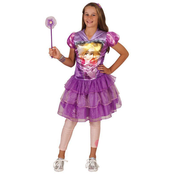 Disney Rapunzel Hooded Kids Girls Dress Up Costume - Size 6-8 Yrs