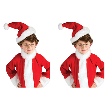 2PK Rubies Santa Glasses Kids Christmas Costume Accessory 