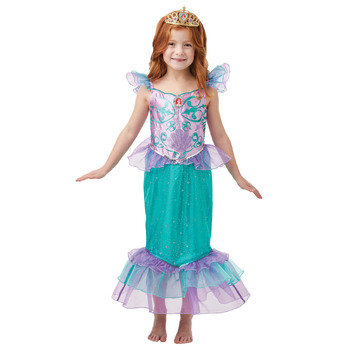 Disney Ariel Glitter & Sparkle Kids Girls Dress Up Costume - Size 6-8 Yrs