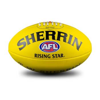 Sherrin AFL Rising Star Split Leather Recreational Football Size 2 Yellow