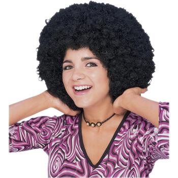 Afro Clown/Sports African Wig Adult Dress Up Costume Hair Accessory -Black