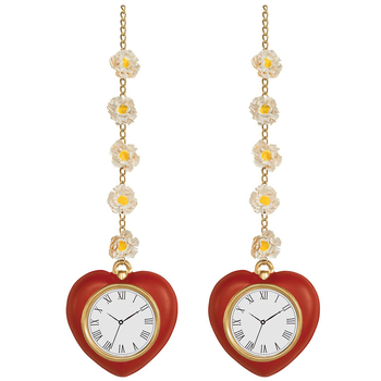 2PK The Wizard Of Oz Tin Man Heart Clock Accessory - Red