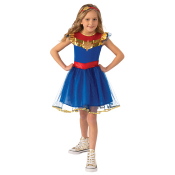 Marvel Captain Marvel Tutu Dress Kids Dress Up Costume- Size 4-6