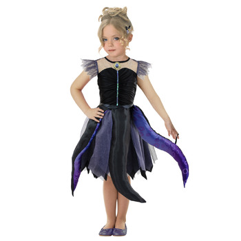 Disney Ursula Deluxe Girls Dress Up Costume - Size 3-5y