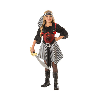 Rubies Crimson Pirate Girls Dress Up Costume - Size 6-8y