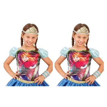 2PK Disney Anna Princess Top Kids Dress Up Costume - Size 3+