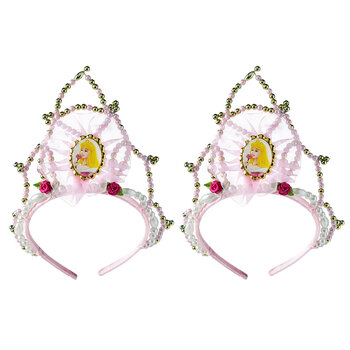 2PK Disney Princess Girls Sleeping Beauty Beaded Tiara Costume Accessory