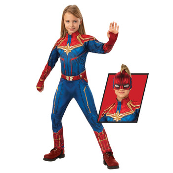 Marvel Captain Marvel Deluxe Hero Suit Dress Up Costume - Size 6-8
