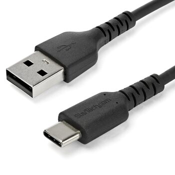 1 m (3.3 ft.) USB 2.0 to USB C Cable – Black – Aramid Fiber