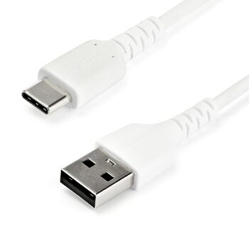 2 m (6.6 ft) USB 2.0 to USB C Cable – White – Aramid Fiber