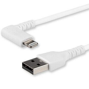 1 m (3.3 ft.) Durable Angled Lightning to USB Cable - White