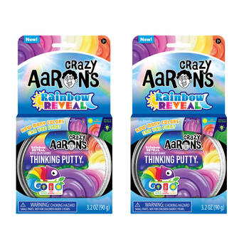 2PK Crazy Aarons Hypercolour Rainbow Reveal Putty 4 Inch Tin Kids Sensory Toy 3y+
