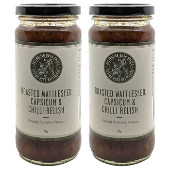 2PK Australian Bush Spices Roasted Wattleseed, Capsicum & Chilli Relish 275g