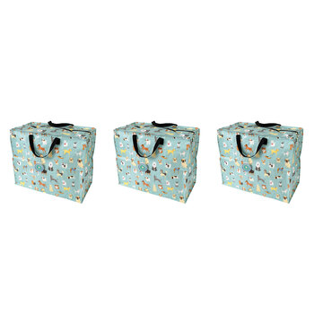 3PK Rex London Jumbo Storage Bag w/ Zip Closure 58x48cm - Best in Show