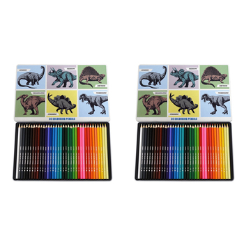 2x 36pc Rex London Colouring Pencils Drawing Stationery 3y+ - Prehistoric Land