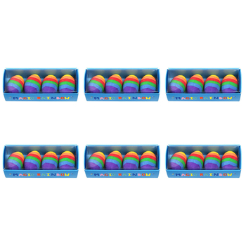 6x 4pc Rex London Rainbow Egg Pencil Erasers Writing stationery Set