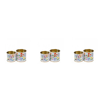 3x 2pc Rex London Mini Storage Tin Set Round - Wild Flowers