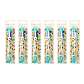 6PK Rex London Six Colour Writing Ball Pont Pen – Wild Wonders