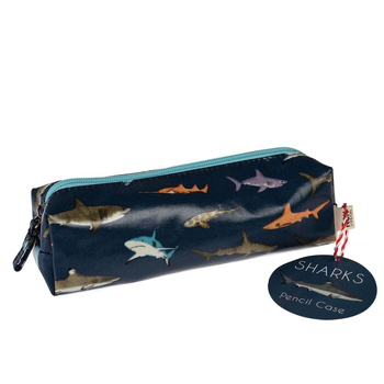Rex London Pencil Case Stationery Organiser 9x21cm - Sharks