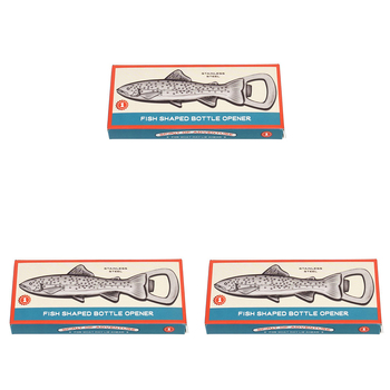 3PK Rex London Stainless Steel Fish Shaped Bottle Opener