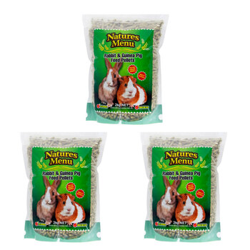 3PK Natures Menu Rabbit & Guinea Pig Pellets Small Animal Food 2KG
