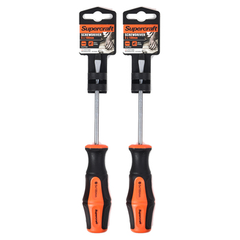 2PK Supercraft CR-V Steel Screwdriver Slotted/Flat Head 5x100mm 