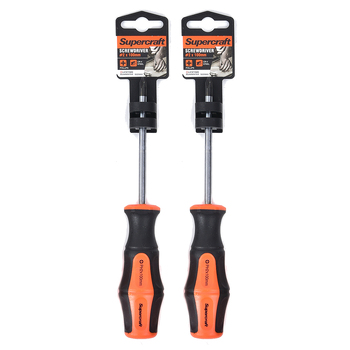 2PK Supercraft CR-V Steel Screwdriver Phillips Head #2 6x100mm 