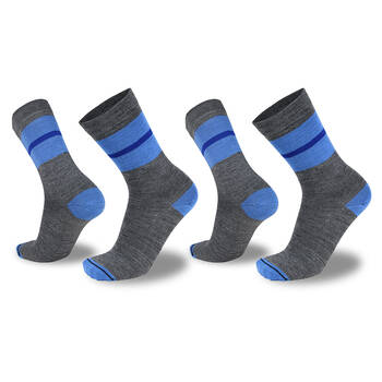 2PK Wilderness Wear Dress Urban AU 3-8 Charcoal Pale Blue Merino Socks