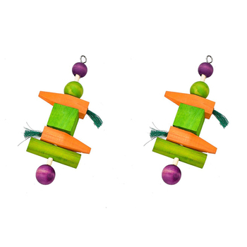 2PK Nature Island Colorful Wooden Chew Play Rabbit/Guinea Pig Small Pet Toy Green