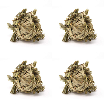 4PK Nature Island Crazy Hay Ball Rabbit/Guinea Pig Small Pet Chew/Play Toy Natural