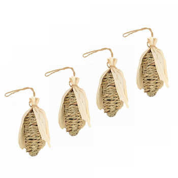 4PK Nature Island Seagrass Corn Chew Bunny/Chinchilla Small Pet Activity Toy Natural