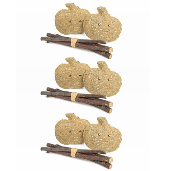 3PK Nature Island Timothy Apples & Stix Rabbit/Guinea Pig Pet Activity Toy Natural