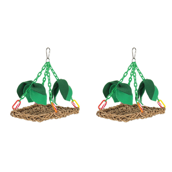 2PK Nature Island Jungle Hammock Bunny/Chinchilla Chew & Play Pet Activity Toy Green
