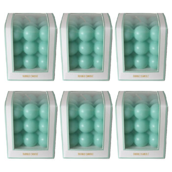 6PK Arome Ambiance Pastel Bubble Candle In Box Home Decor Mint