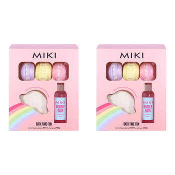 2PK 5pc Miki Kids Bath Time Fun Pack w/ 65g Bathbombs and 60mL Bubbles 3y+
