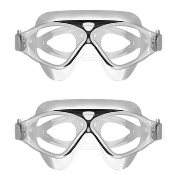 2PK Mirage Adult Lethal Oversized Silicone Swimming Goggles Clear/Black