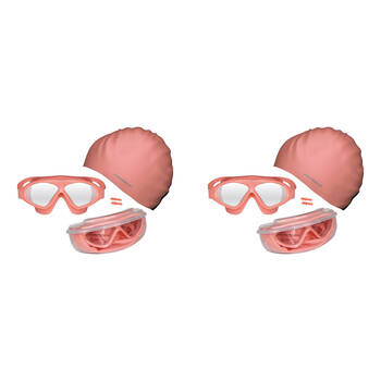 2PK Mirage Bondi Ocean Goggles/Swim Cap/Ear Plugs Swimming Pack Coral