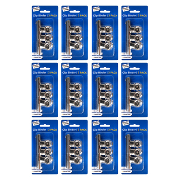 12x 3pc Studio Works Durable Document Clip Binder 6.3cm