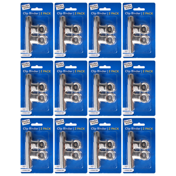 12x 2pc Studio Works Durable Document Clip Binder 7.5cm